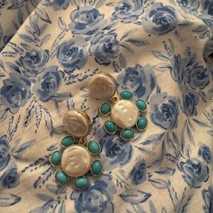 Pearl and Turquoise Earrings